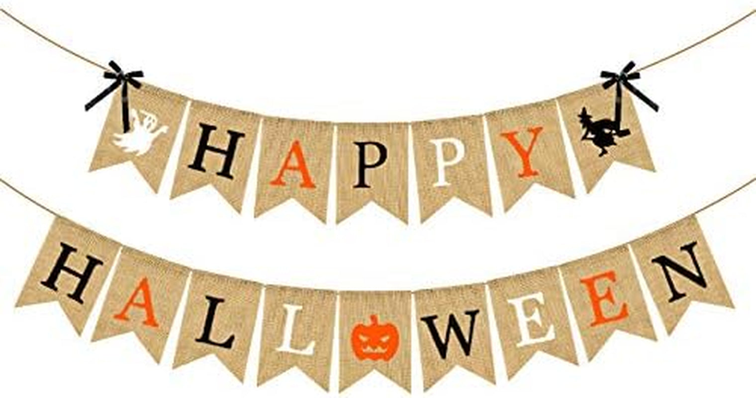 Happy Halloween Burlap Banner