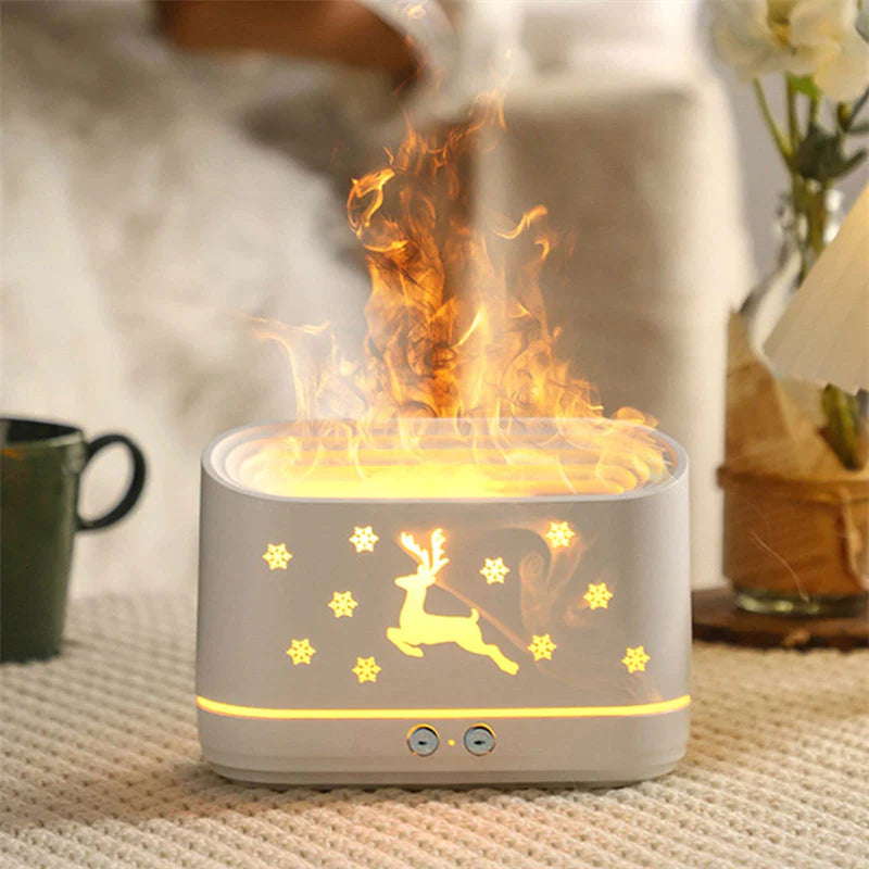 Reindeer Flame Humidifier Diffuser Lamp