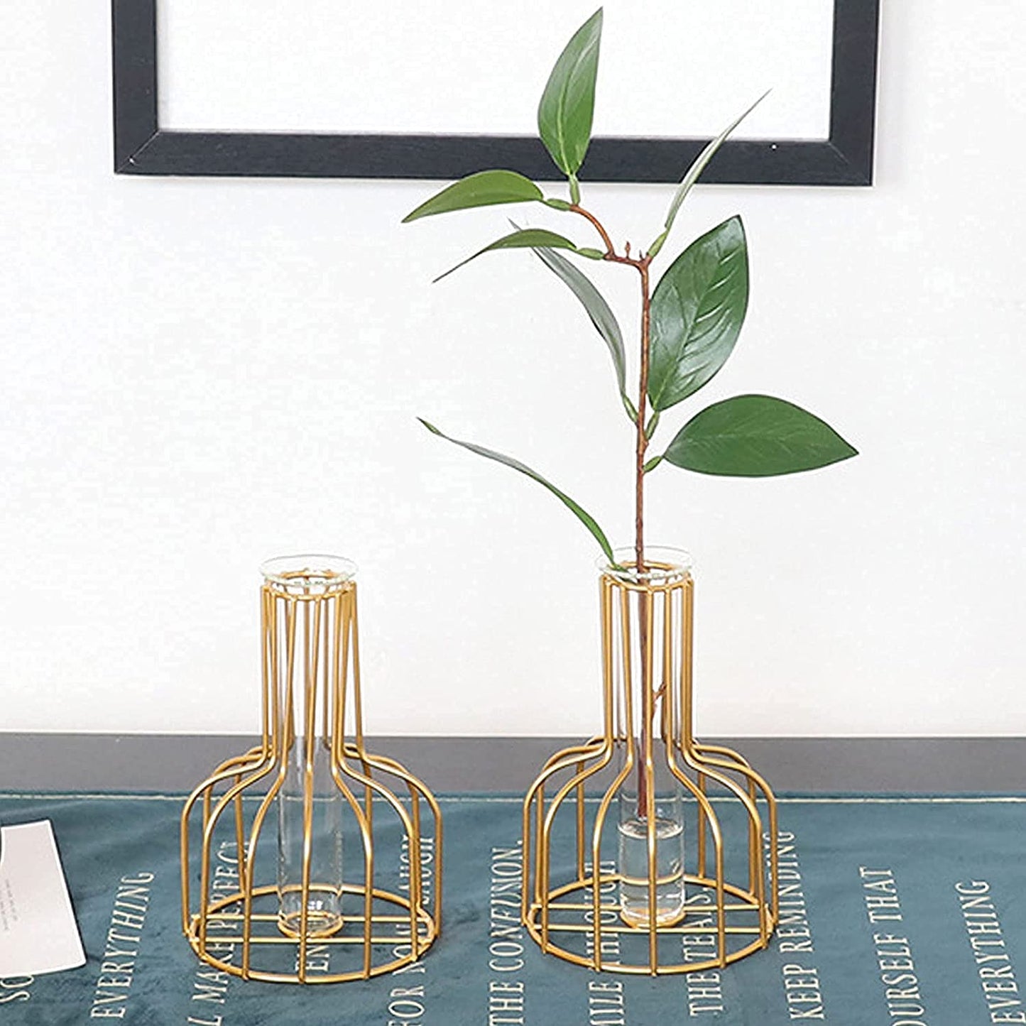 Gold Iron Art Flower Vase Set