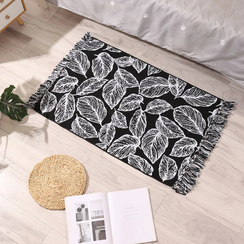 60X90 cm Retro Bohemian Hand Woven Tassel Carpet 