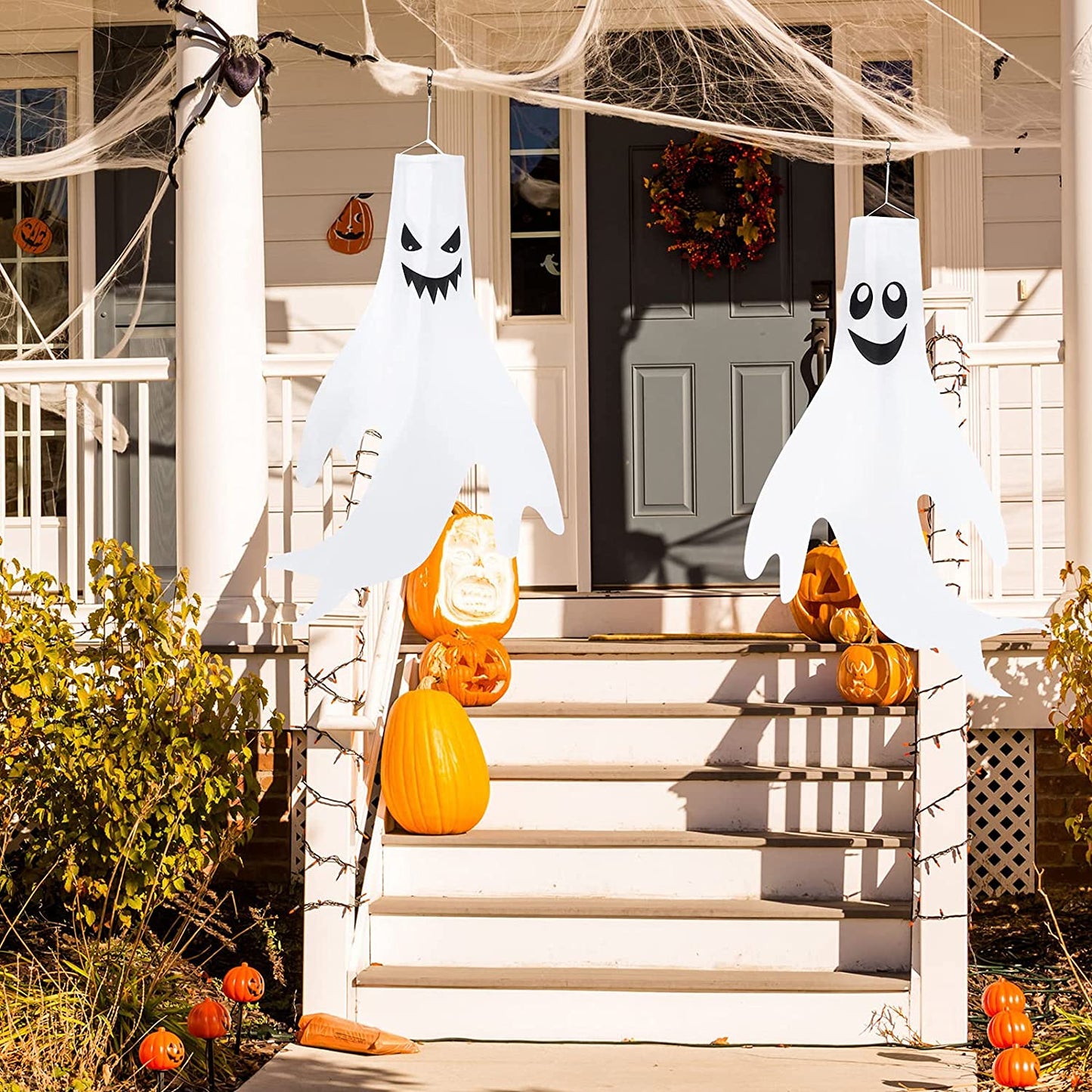 4 Piece Set Halloween Ghost Windsocks 