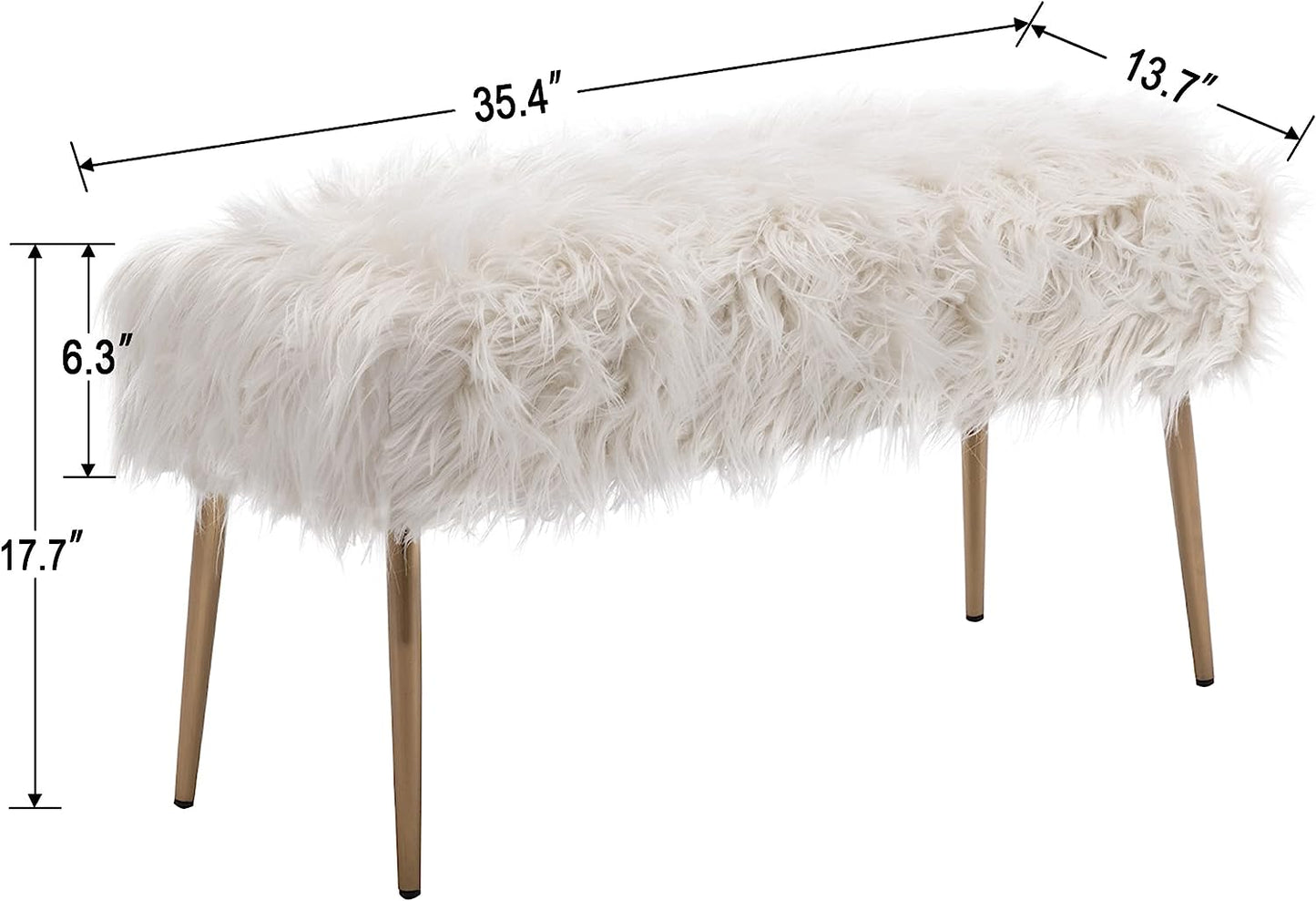 Ultra Soft Faux Fur Banquette Bench