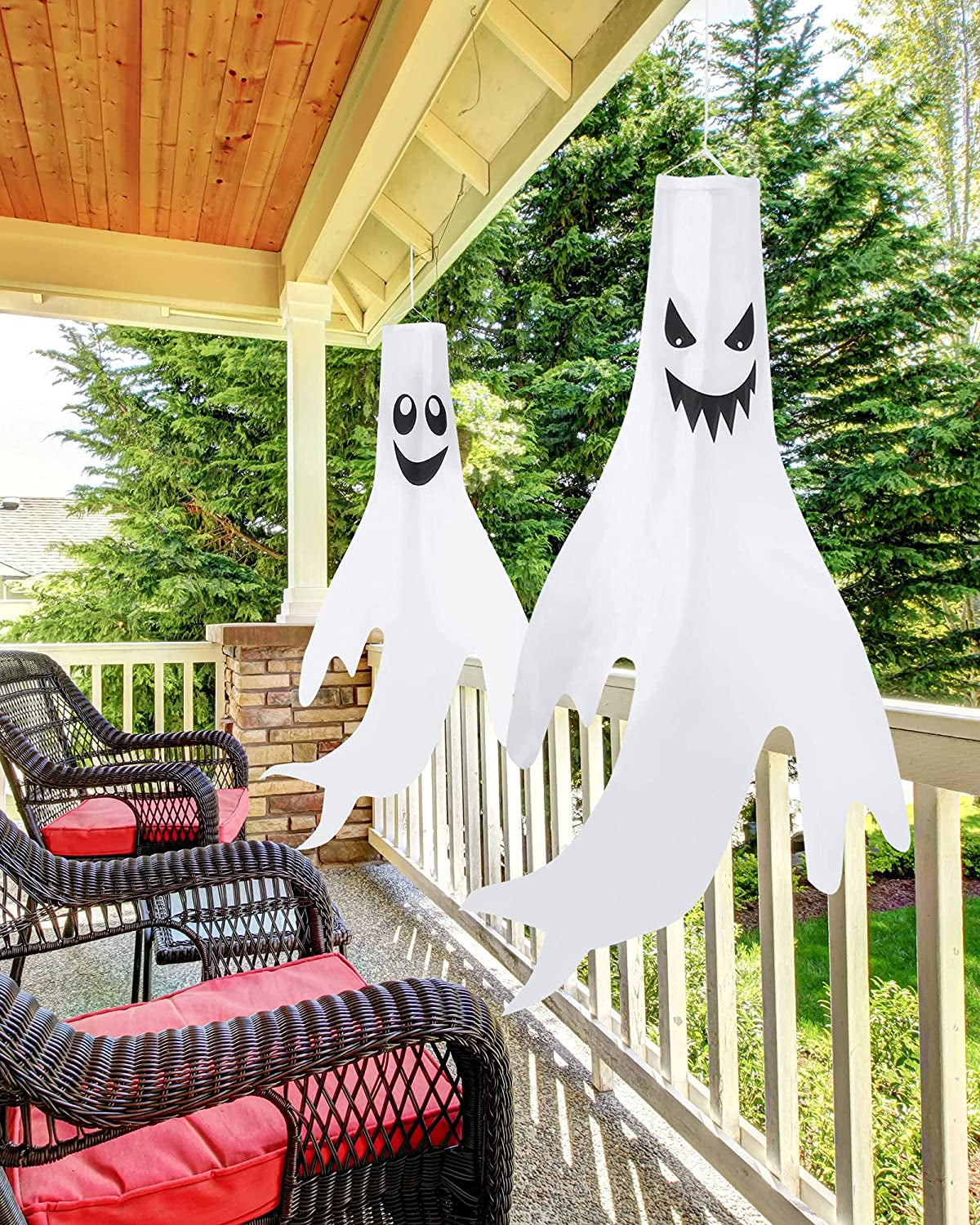 4 Piece Set Halloween Ghost Windsocks 