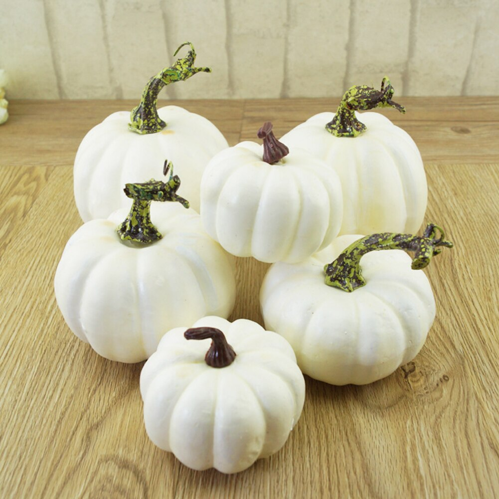 White Artificial Mini Pumpkins