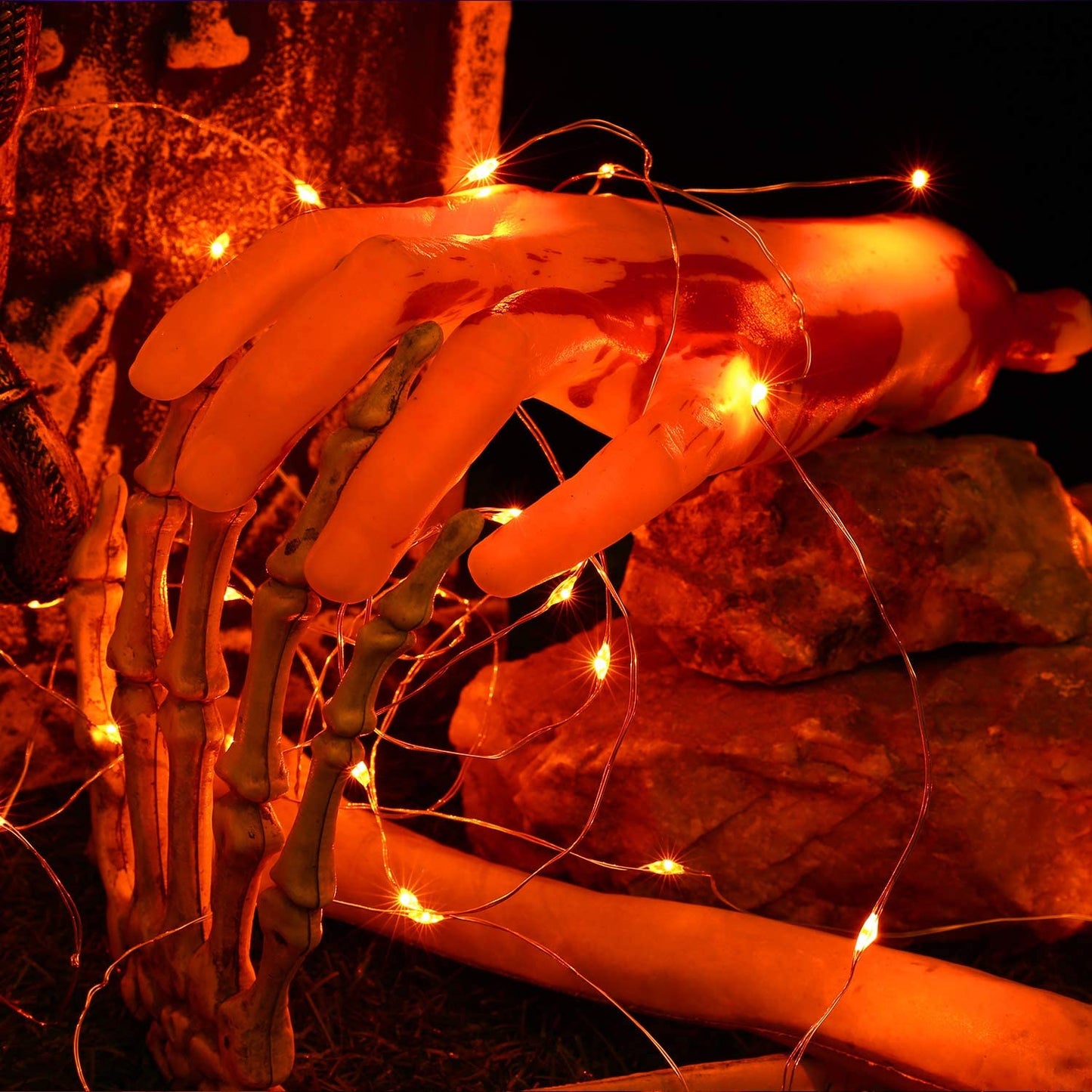 Orange Fairy Lights, 19.47Ft 60 LED String Lights