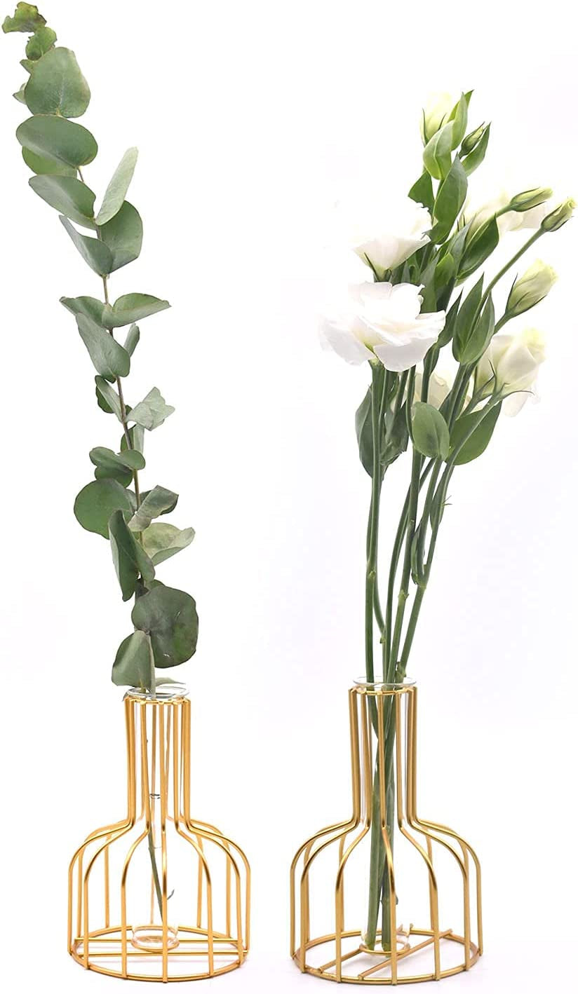 Gold Iron Art Flower Vase Set