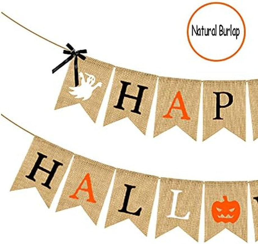 Happy Halloween Burlap Banner