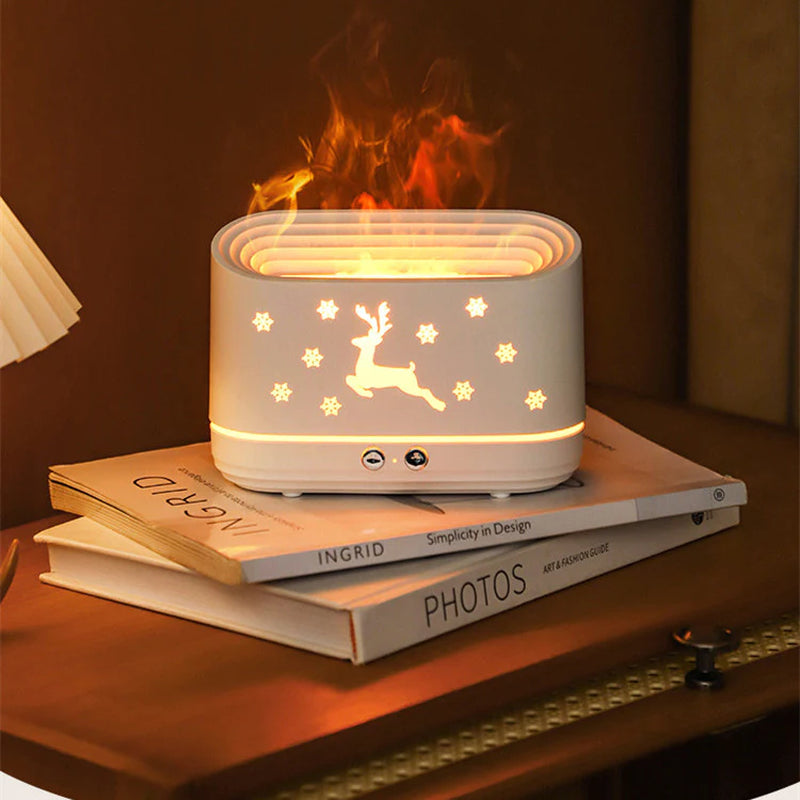 Reindeer Flame Humidifier Diffuser Lamp