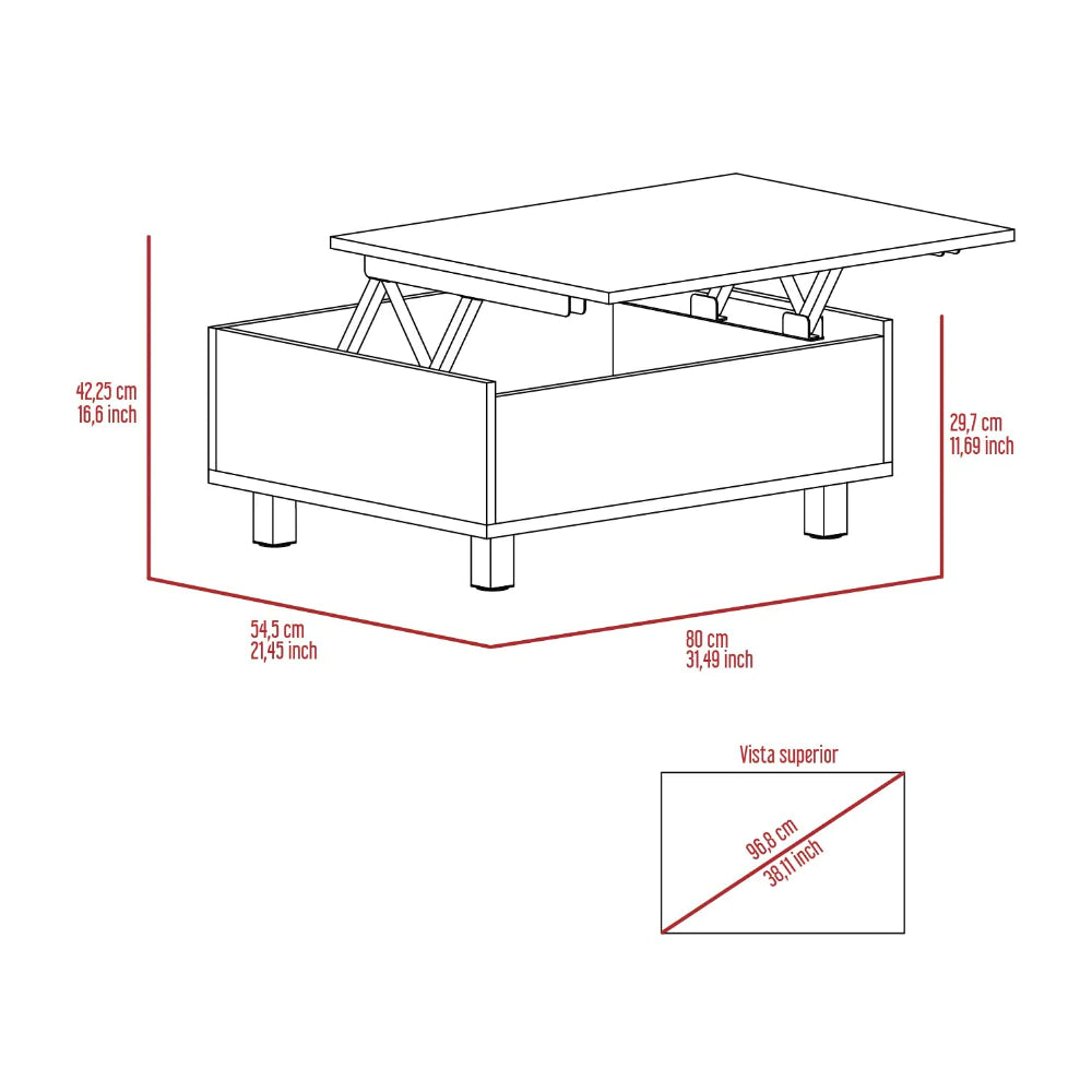 Hickory Lift Top Coffee Table