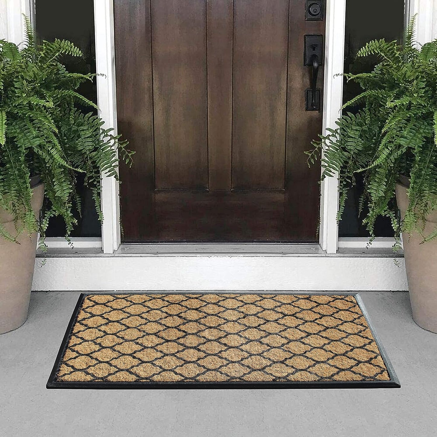 Heavy Duty Coir & Rubber Quatrefoil Door Mat, 30X48