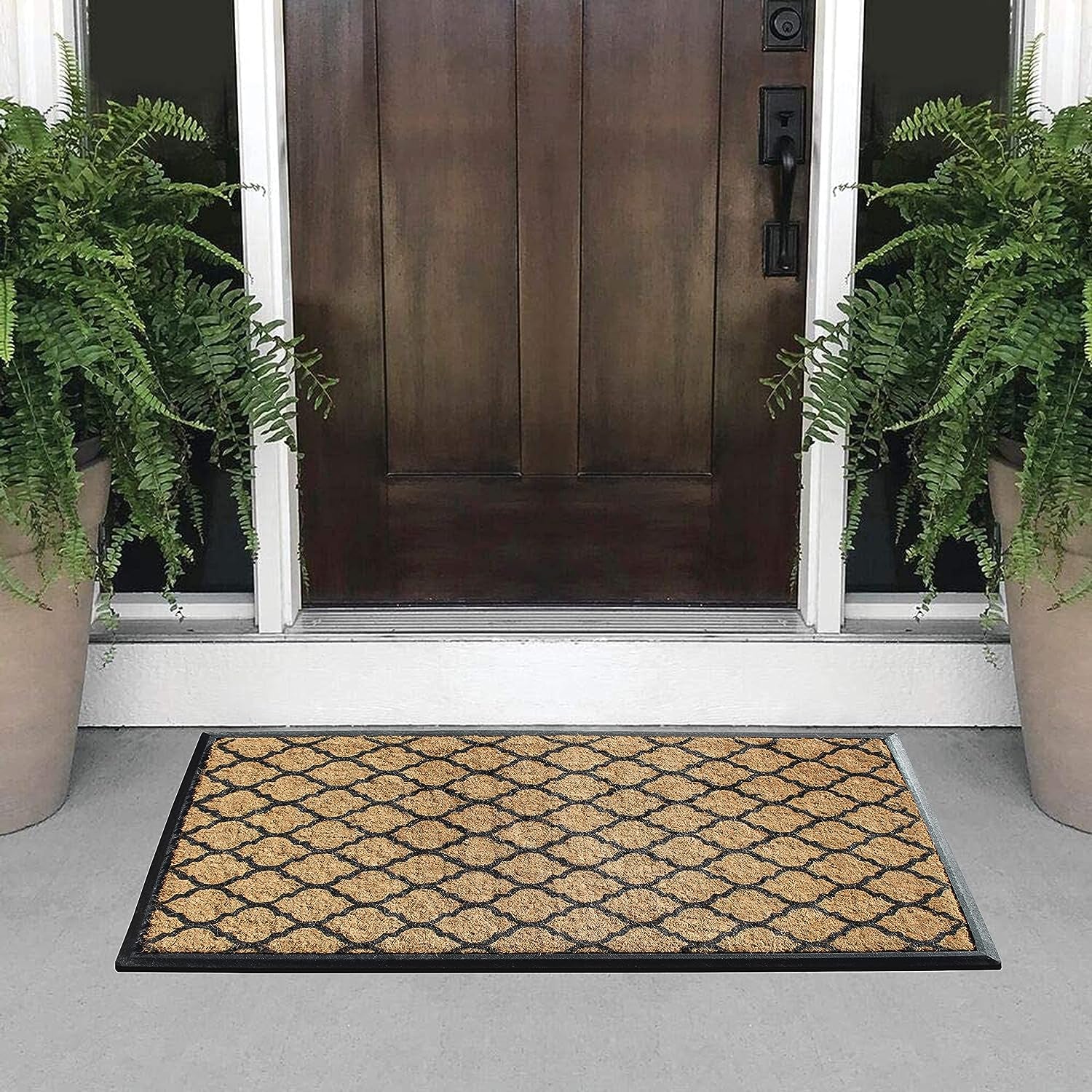 Heavy Duty Coir & Rubber Quatrefoil Door Mat, 30X48