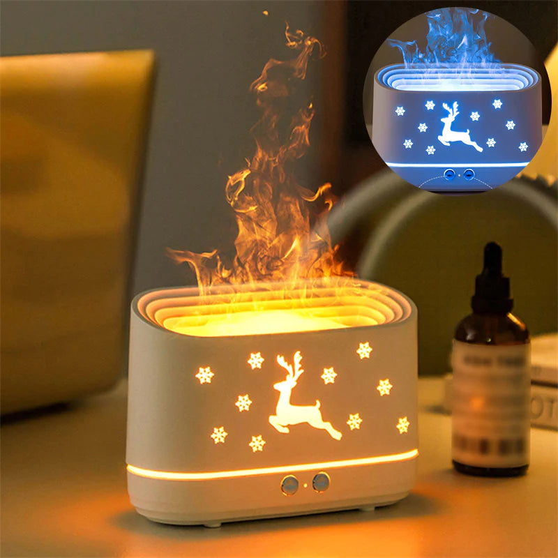 Reindeer Flame Humidifier Diffuser Lamp