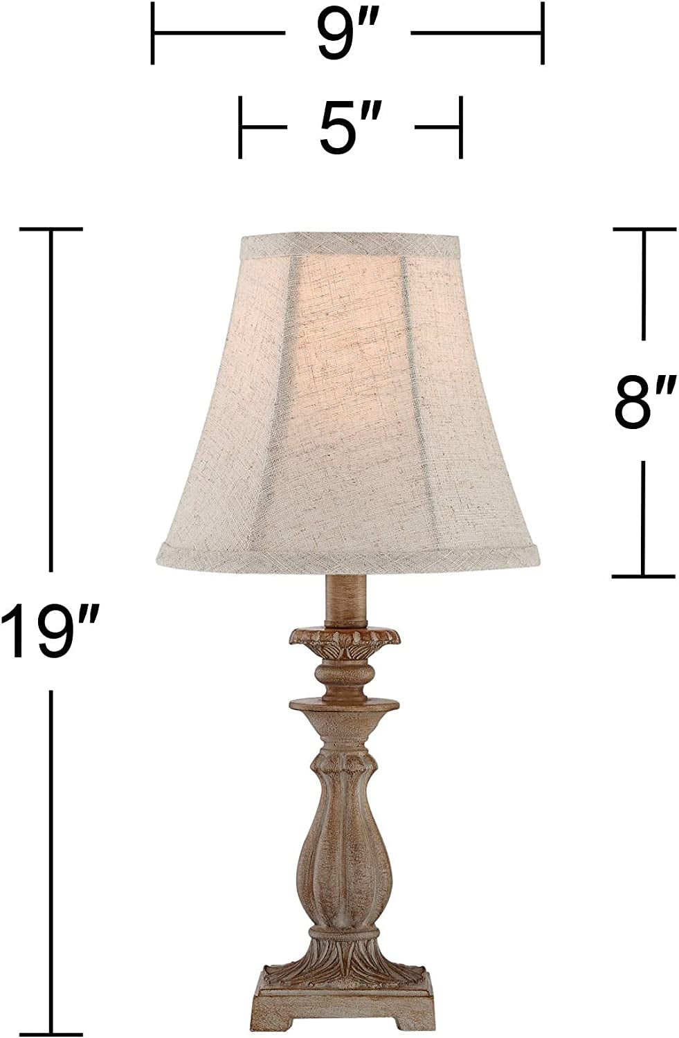 Traditional Farmhouse Vintage Accent Antique Candlestick Table Lamps 19" High Set of 2 