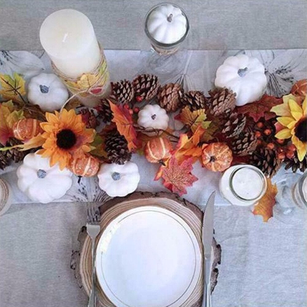 White Artificial Mini Pumpkins