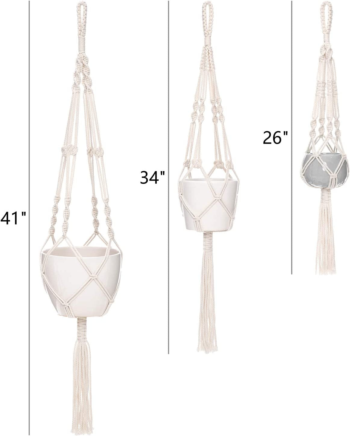 Set of 3  Macramé Plant Hangers