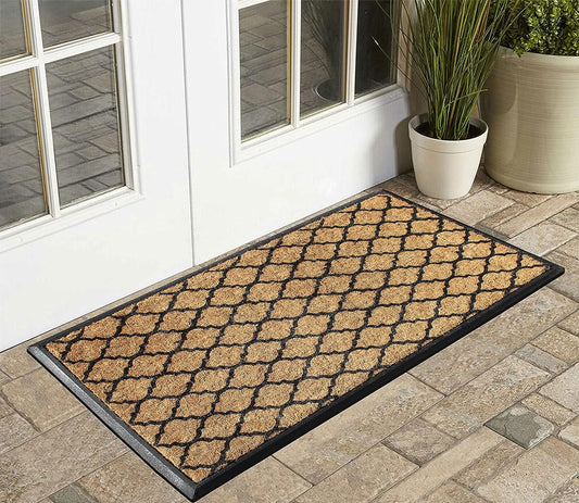 Heavy Duty Coir & Rubber Quatrefoil Door Mat, 30X48