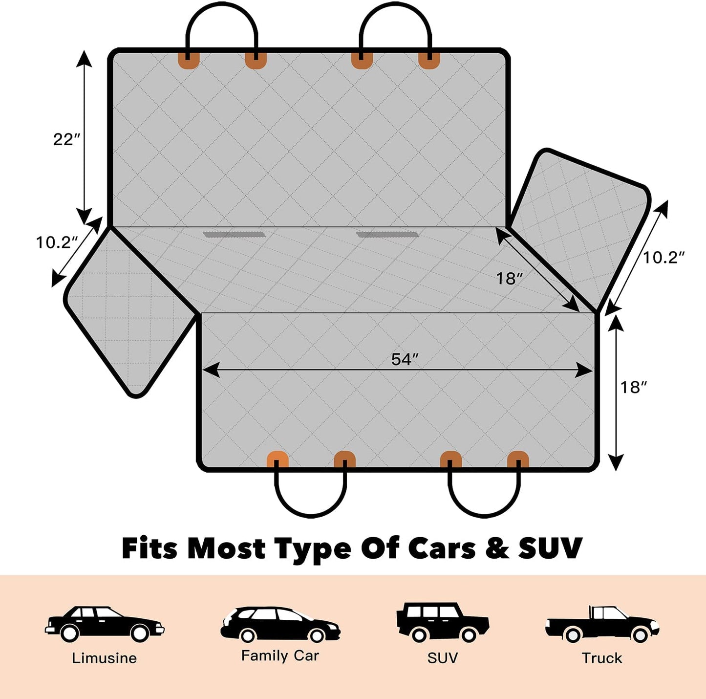 Heavy Duty Luxury Dog Car Seat Cover 