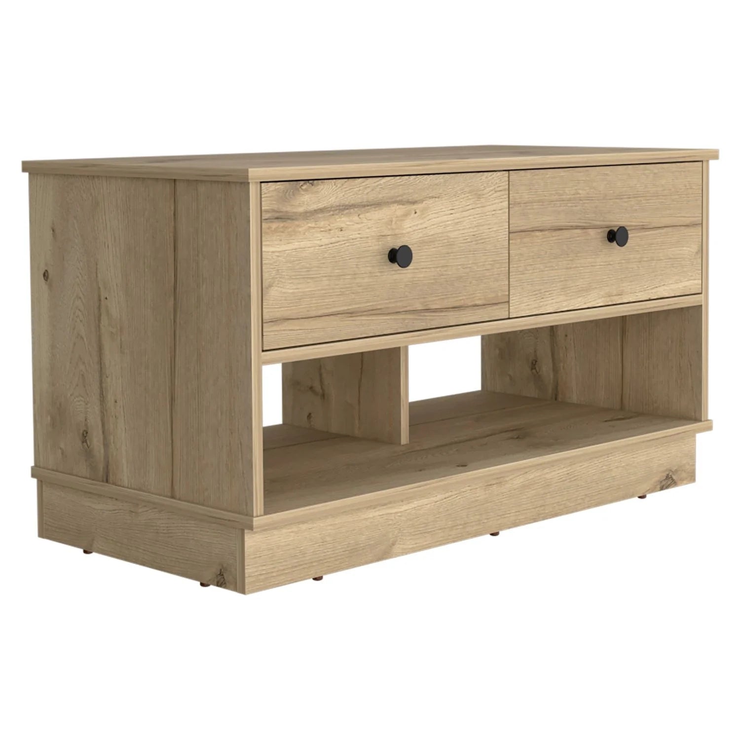 Light Oak Entry Storage Bench