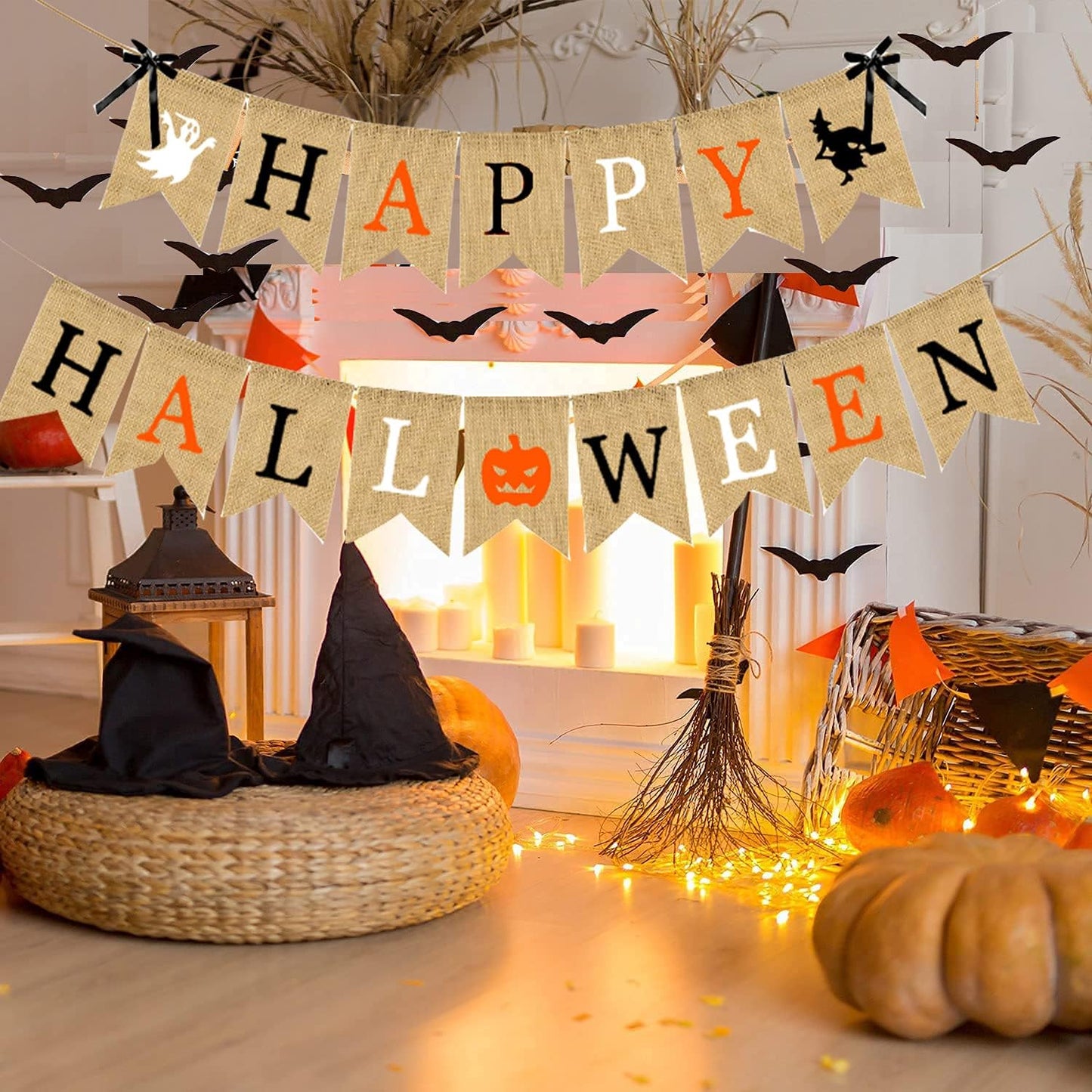 Happy Halloween Burlap Banner