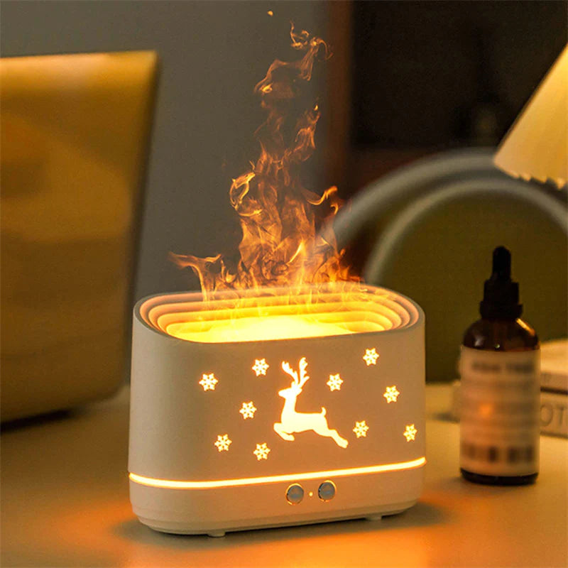 Reindeer Flame Humidifier Diffuser Lamp