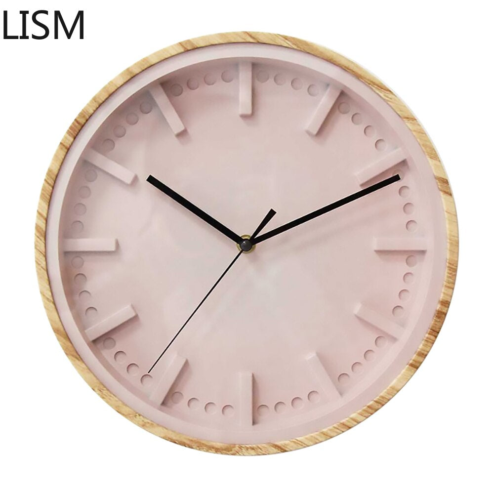 Round Wood Grain Wall Clock 