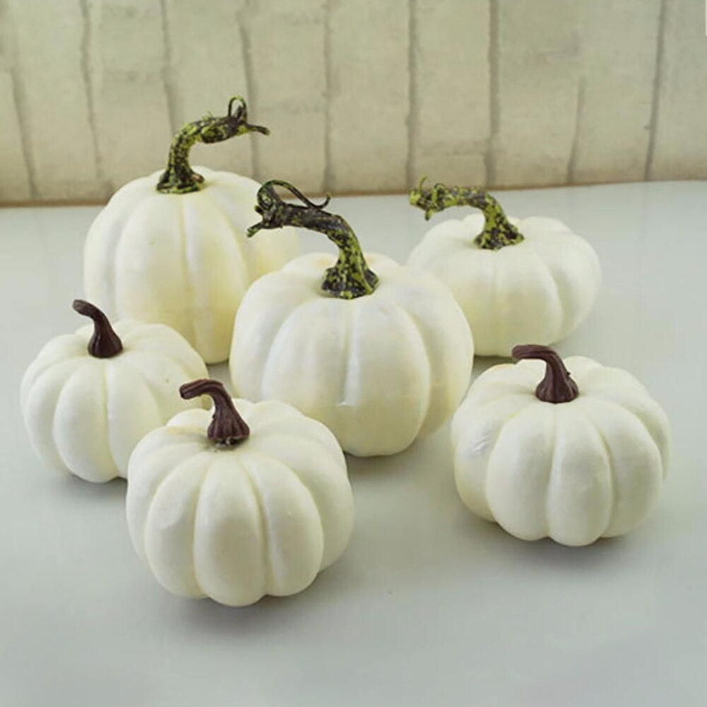 White Artificial Mini Pumpkins