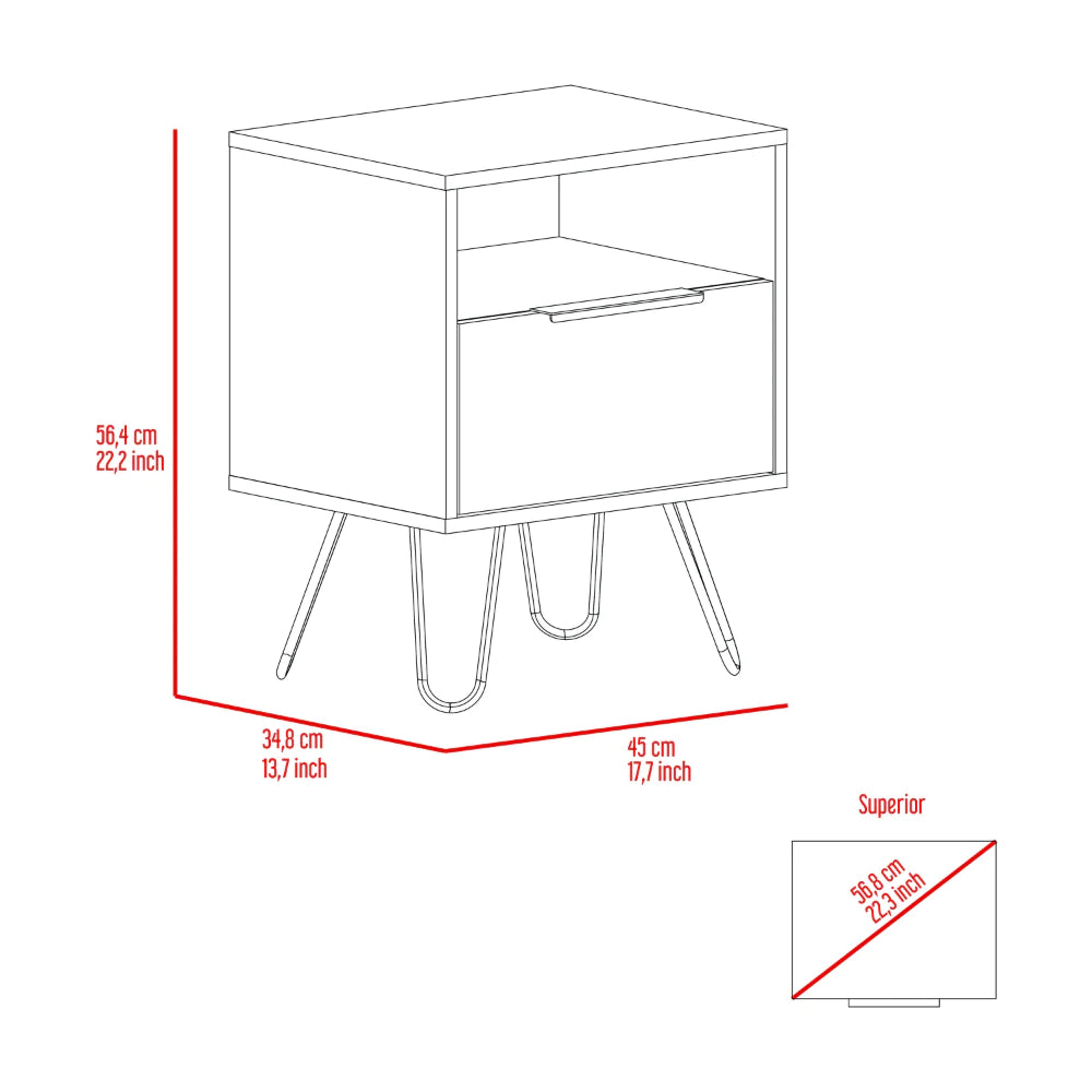 Timeless Oak Retro Nightstand