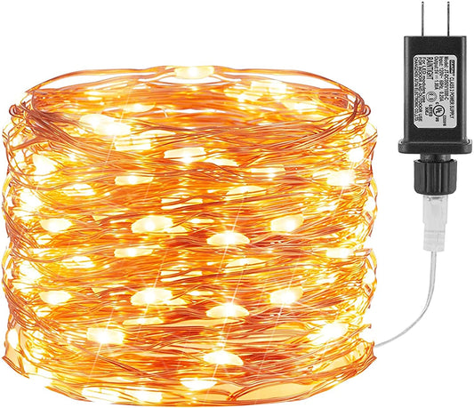 40 Ft 120 LED Warm White Waterproof Plug in Fairy Lights 