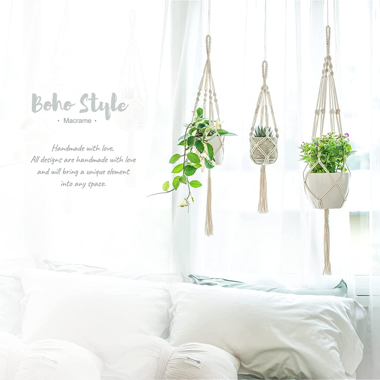 Set of 3  Macramé Plant Hangers