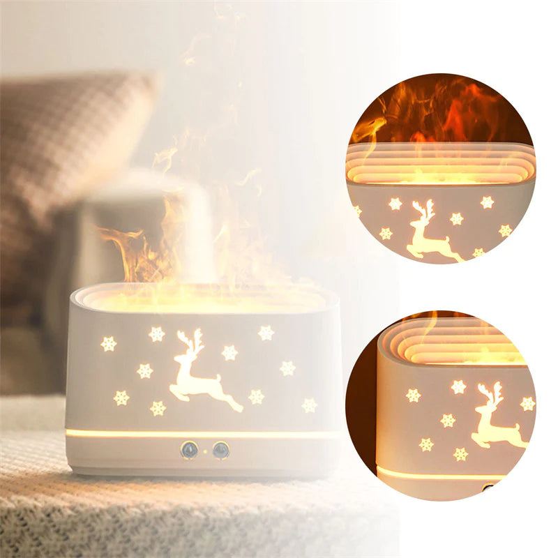 Reindeer Flame Humidifier Diffuser Lamp