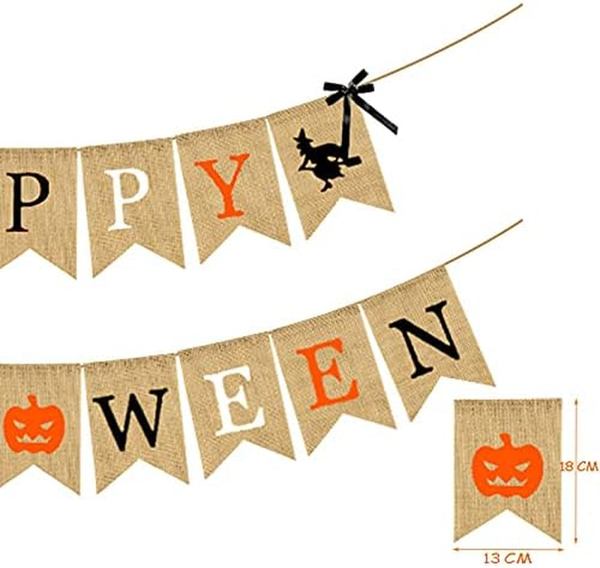 Happy Halloween Burlap Banner