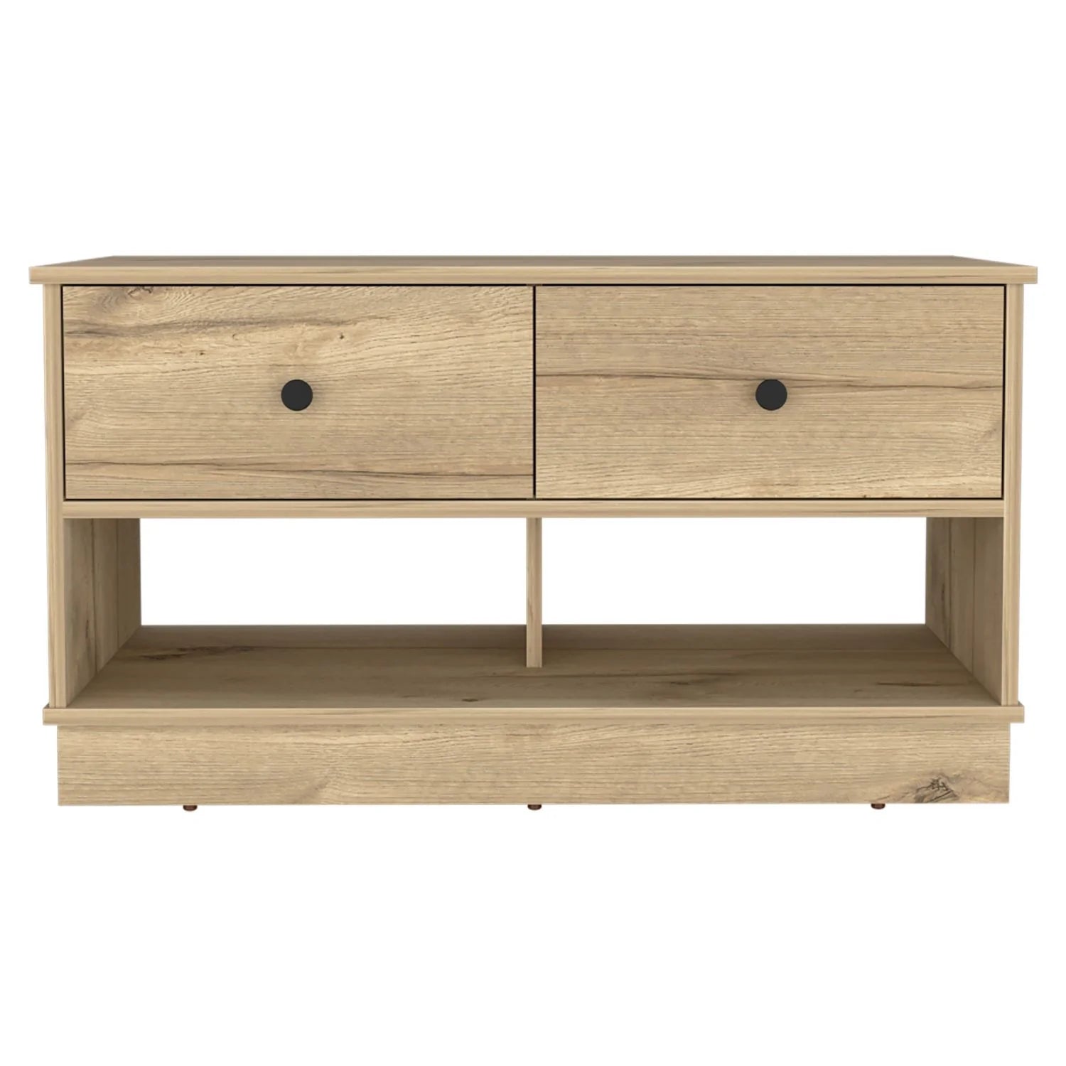 Light Oak Entry Storage Bench