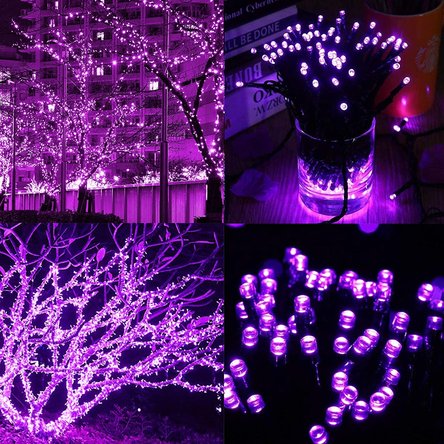 98.5 FT 300 LED Purple Halloween Lights