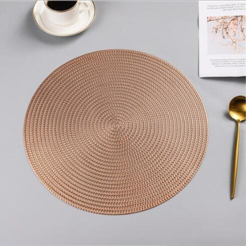 Vinyl Round Neutral Placemats