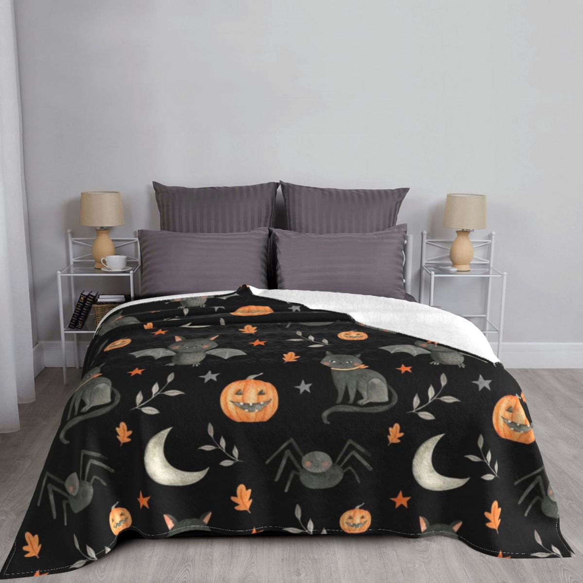 Flannel Halloween Pumpkin Blanket