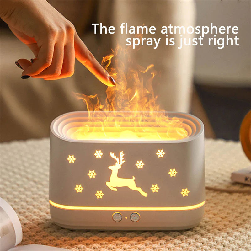 Reindeer Flame Humidifier Diffuser Lamp