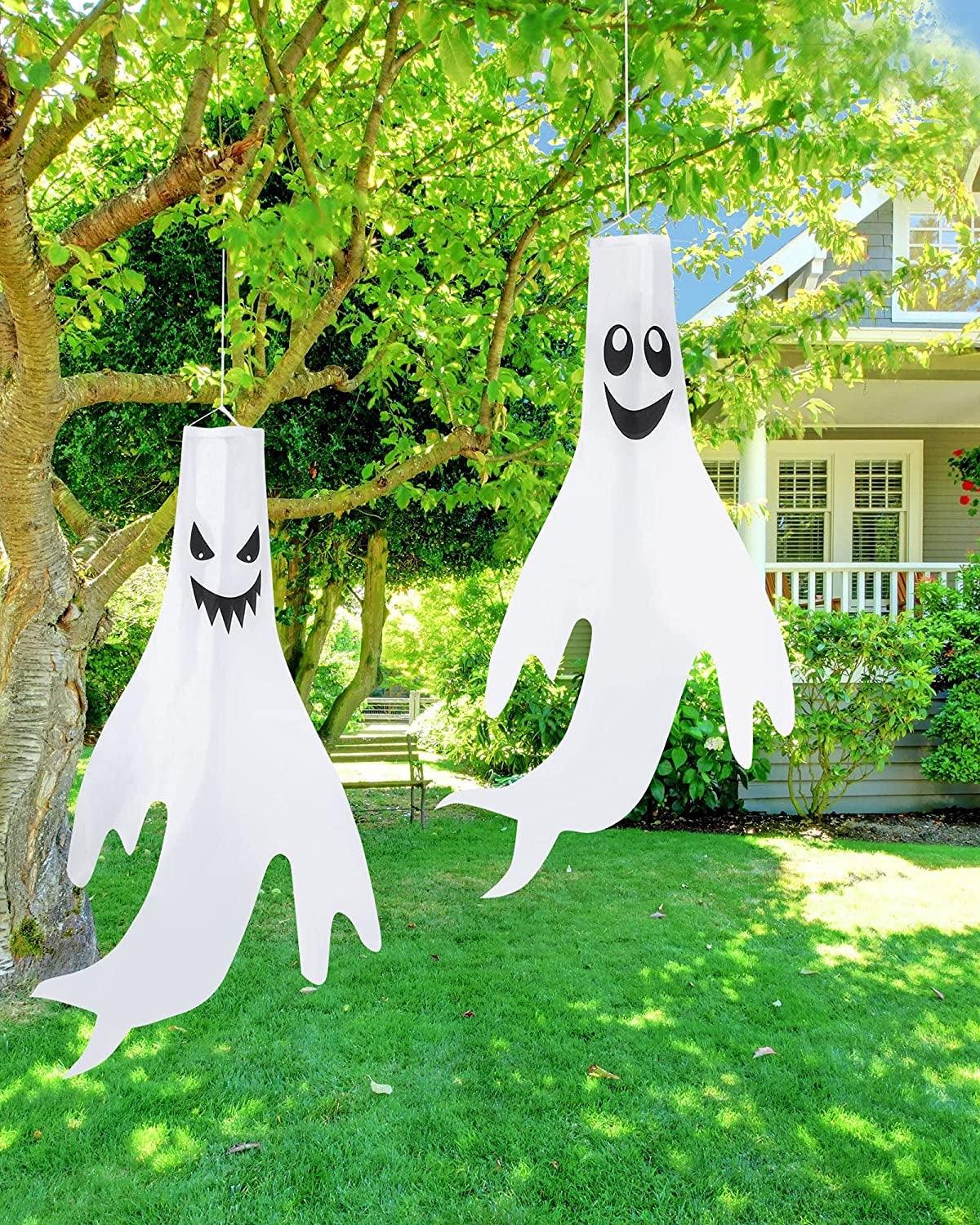 4 Piece Set Halloween Ghost Windsocks 