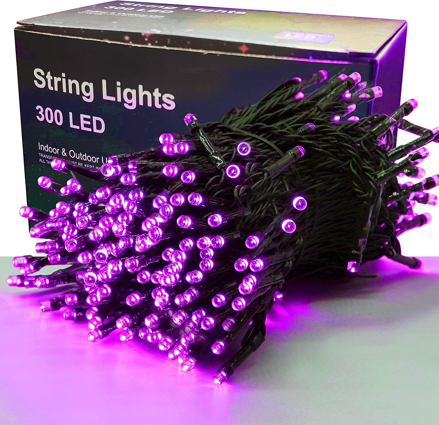 98.5 FT 300 LED Purple Halloween Lights