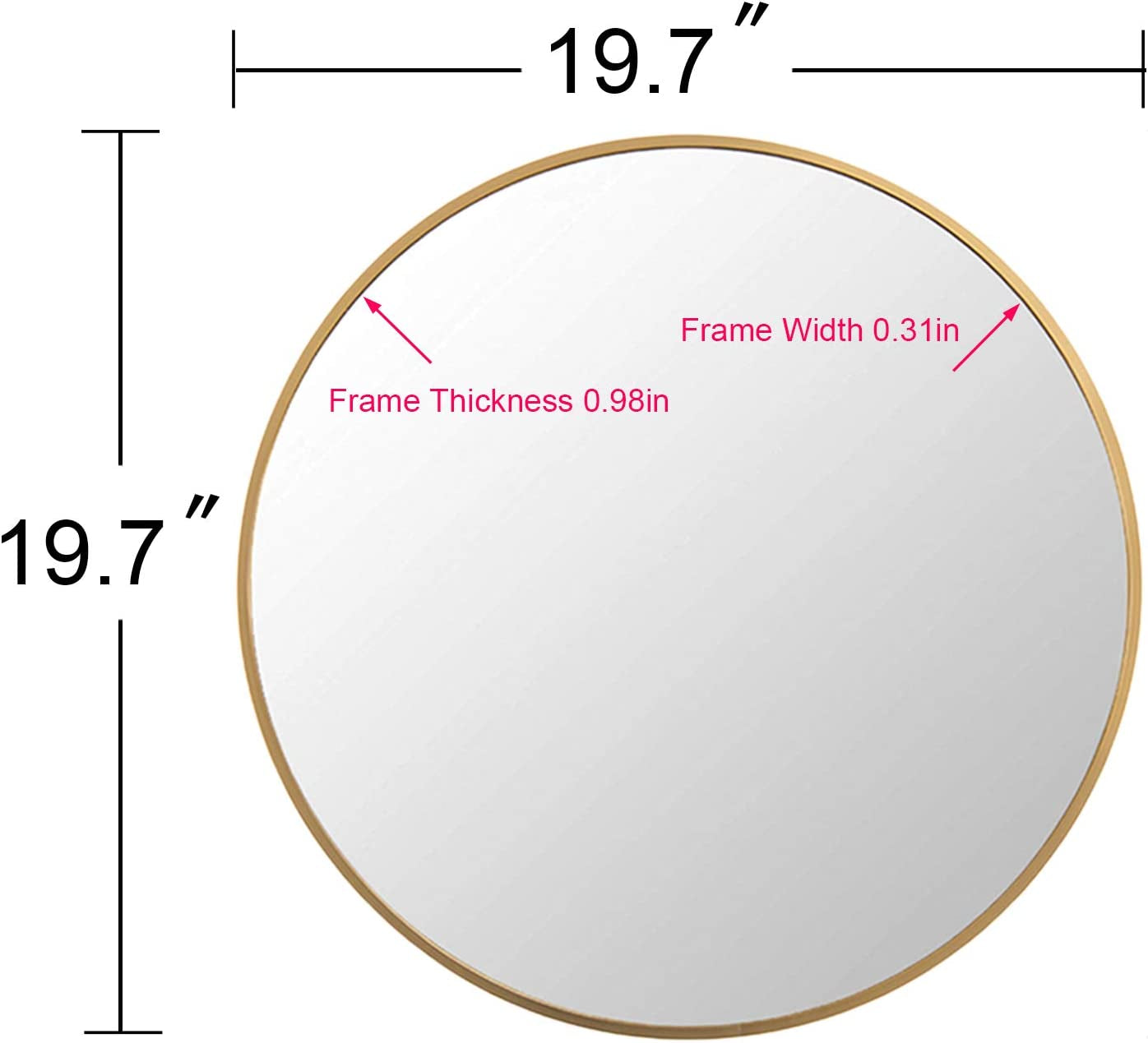  Gold Metal Circle 20" Mirror