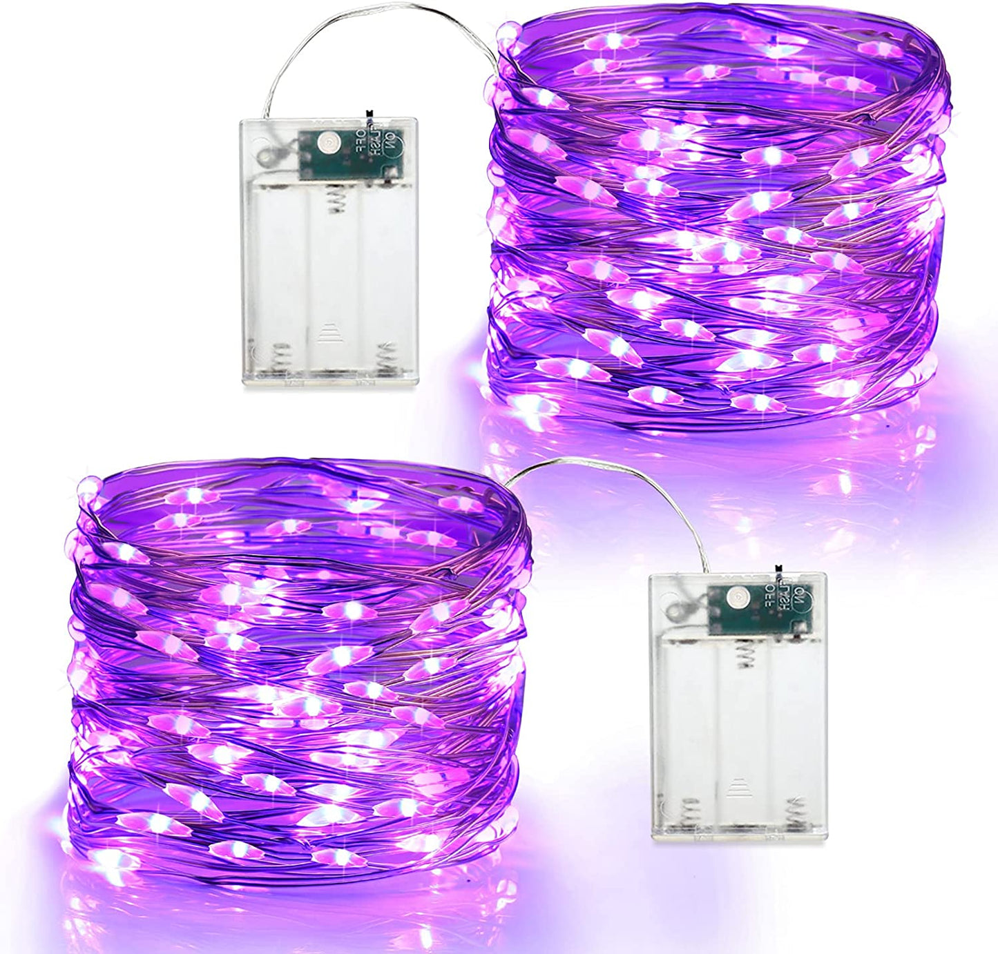 Purple Fairy Halloween Lights, 19.47Ft 60 LED String Lights