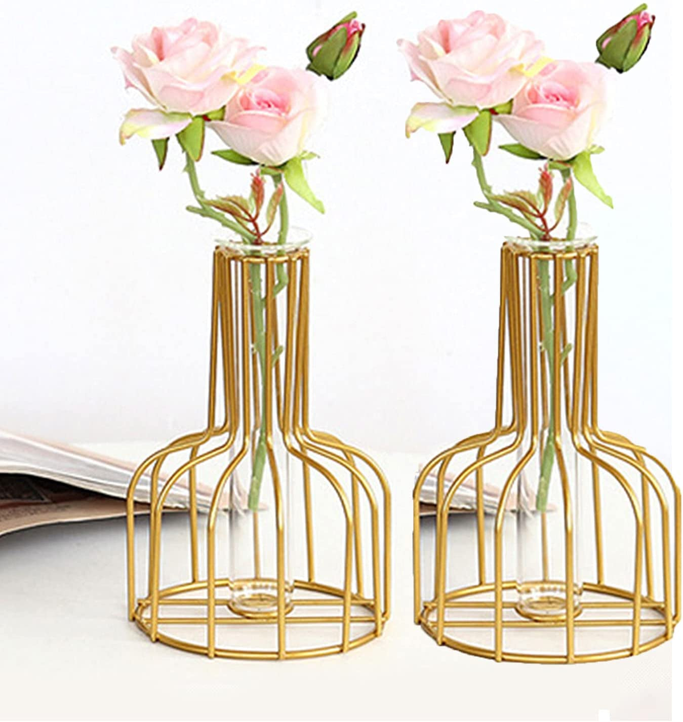 Gold Iron Art Flower Vase Set